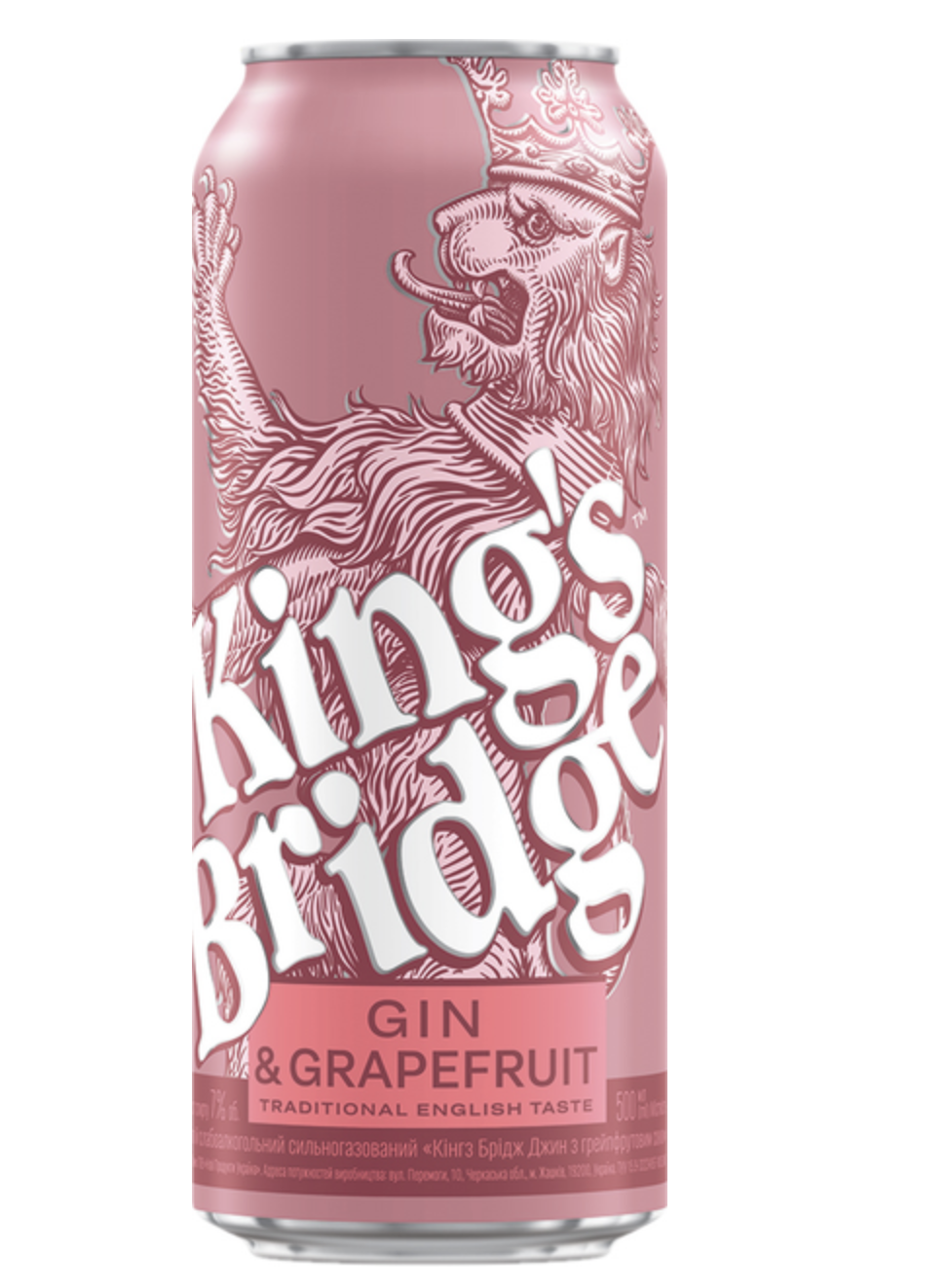 Напій King's Bridge Gin & Grapefruit с/а газ. 7% 0.5 л з/б